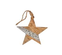Decorazione Natalizia Stella 17 x 2,5 x 34 cm Argentato Legno