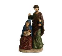 Decorazione Natalizia Tradizionale della Sacra Famiglia, Scultura della Scena della Natività in Resina Realizzata a Mano, per Esposizione da Tavolo Festiva, Statuetta Unica