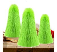 Decorazione natalizia verde, albero di Natale fantasioso, 3 x albero di Natale in pelliccia, verde limone, decorazione per la casa delle vacanze, decorazioni natalizie in peluche, centrotavola per
