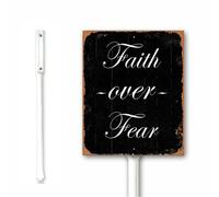 Decorazione natalizia vintage Faith Over Fear Reiligious Outdoor Prato Cartello 12X15 CM Alluminio Yard Decor Decorazioni Stagionali Regali Cristiani Antiruggine