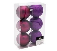 Decorazione Natalizia Viola Glitter / Palle Semplici Cuori Gocce