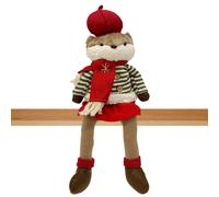 Decorazione natalizia Volpe di Natale in feltro e lana peluche Idea Regalo 5761