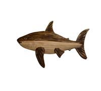 Decorazione nel Legno di Pesce di Mare Statua Figurina di Scultura O9804