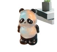 Decorazione paesaggistica di animali in miniatura, piccoli panda in resina glitterata | Figure di animali che si illuminano al buio - Splendide statuette di panda in resina artigianale per