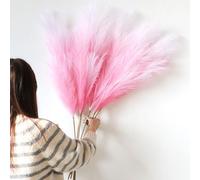 Decorazione Pampas Secca Grande 6 Pcs 113cm Rosa - Erba Simulata Artificiale per Soggiorno, Casa, Pavimento, Vaso, Decorazione Boemia