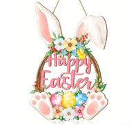Decorazione pasquale da appendere con affascinanti dettagli floreali e un simpatico design a coniglietto, per aggiungere allegria a qualsiasi stanza