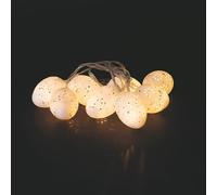 Decorazione pasquale, filo 8 uova led, bianco, La Campagna