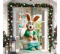 Decorazione pasquale per porta, decorazione primaverile, da appendere, per feste di Pasqua, feste, primavera, porta del WC (colorato, 180 x 90 cm)