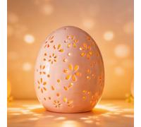 Decorazione pasquale uova di Pasqua con luce a LED, decorazione primaverile, luce notturna per interni, in ceramica, a LED, decorazione pasquale illuminata, decorazione pasquale, funzionamento a