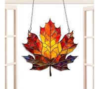 Decorazione Pendente Acrilico 2D,Insegna Autunnale del Ringraziamento | Decorazione Acrilica 2D con Foglie d'Acero che Cattura la Luce,per Regalo Casa Compleanno Soggiorno Camera da Letto Sala