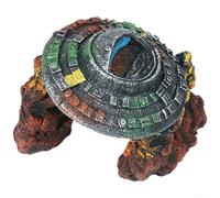 Decorazione per acquario in resina con design astronave, ornamento subacqueo per acquario, materiale a lunga durata (UFO)