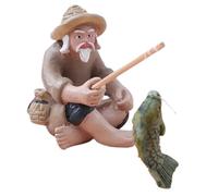 Decorazione per acquario | Ornamento per grotta acquatica a forma di pescatore | Statuetta ornamentale per vaso di fiori per acquario da tavolo da collezione