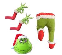 Decorazione Per Albero Di Natale A Forma Di Grinch Con Testa Braccia E Gambe Imbottite E Da Fissare Adatto Come Ghirlanda, Puntale E Come Regalo Puntale Albero Natale Grinch Peluche Grinch GadgetA2
