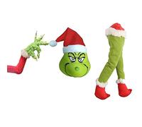 Decorazione Per Albero Di Natale A Forma Di Grinch Con Testa Braccia E Gambe Imbottite E Da Fissare Adatto Come Ghirlanda, Puntale E Come Regalo Puntale Albero Natale Grinch Peluche Grinch GadgetA4