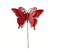 Decorazione per albero di Natale a forma di ramo di farfalla glitterata | Paillettes scintillanti fiocchi metallici materiale leggero si adatta ad alberi ghirlande composizioni floreali