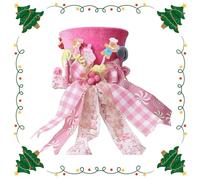 Decorazione per albero di Natale, cappello per albero con nastro, decorazione per feste, negozi, feste, matrimoni, idee regalo per Natale, compleanno, inaugurazione della casa
