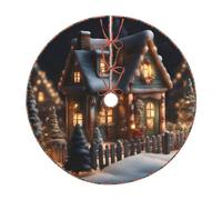 Decorazione per albero di Natale, casa del villaggio di Natale, 4 stampe, decorazione per interni ed esterni