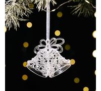 Decorazione per albero di Natale, ciondolo a forma di angelo, in acrilico trasparente, elegante ornamento per le feste, decorazione per la casa e le celebrazioni (attacchi a campana)