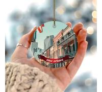 Decorazione per albero di Natale con paesaggio della città di New Orleans, storia americana, regalo di Natale, decorazioni per feste di Natale, souvenir decorativo in ceramica per amici, colleghi