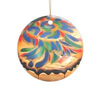 Decorazione per albero di Natale in acrilico con stampa di pane dipinto, idea regalo per coppie