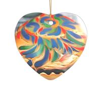 Decorazione per albero di Natale in acrilico con stampa di pane dipinto, idea regalo per coppie