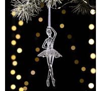 Decorazione per albero di Natale, in acrilico trasparente, ciondolo a forma di angelo, elegante ornamento per le feste, decorazione per la casa, celebrazioni (rotativo)