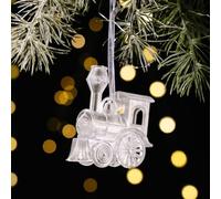 Decorazione per albero di Natale, in acrilico trasparente, ciondolo a forma di angelo, elegante ornamento per le feste, decorazione per la casa e le celebrazioni (treno)