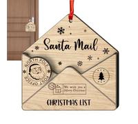 Decorazione per albero di Natale in legno, decorazioni per porte di Natale | Forma di busta Caro ornamento di Babbo Natale | Regali di festa divertenti, ciondolo creativo per portico, fattoria, camini