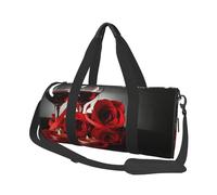 Decorazione per amanti romantici di rose rosse e vino, Borsone da viaggio di grande capacità Borsa rotonda Borsa da viaggio sportiva Borsa da viaggio Borsa da fitness