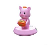 Decorazione per auto a energia solare per display anteriore del veicolo, copertura per targa di parcheggio con rotazione a mano, plastica ABS, non lascia traccia quando viene rimossa (piccolo maialino