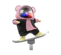 Decorazione per auto a forma di orsetto di skateboard, con skateboard scorrevole, divertente ornamento per auto, per adolescenti e donne