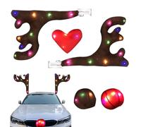 Decorazione per auto con corna | Decorazione natalizia per esterni del veicolo - Decorazione per cofano auto | per SUV, camper, berline, viaggi su strada, dettagliatori, conducenti, restauratori