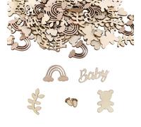 Decorazione per baby shower, 120 pezzi, coriandoli con colore verde salvia, cuore, piedi e arcobaleno, decorazione da tavolo perfetta per baby shower, baby shower, gender reveal party, decorazione per