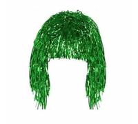 Decorazione per ballo di fine anno, lamina metallica, parrucche divertenti per feste, capelli in maschera, cosplay, Halloween, Natale, matrimonio, moda, costume lucido, verde