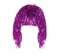 Decorazione per ballo di fine anno, lamina metallica, parrucche divertenti per feste, capelli, mascherata, cosplay, Halloween, Natale, matrimonio, moda, costume lucido, rosa rossa