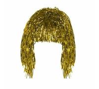 Decorazione per ballo di fine anno, lamina metallica, parrucche divertenti per feste, capelli, mascherata, cosplay, Halloween, Natale, matrimonio, moda, costume lucido, oro