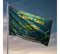 Decorazione per bar all'aperto esplorando meraviglie subacquee: un'avventura di pesce nell'uomo bandiera grotta bandiere divertenti bandiere per dormitorio universitario (152 x 244 cm)