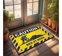 Decorazione per bar per la casa Attenzione: Men At Work - Safety First On The Job Site Zerbino decorativo per ingresso e cantina (40 x 60 cm)