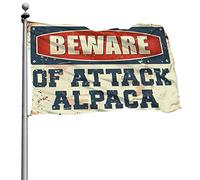 Decorazione per bar sportiva, con scritta in lingua inglese "Beware Of Attack", bandiera alpaca alla moda, decorazione per camera da letto e porta (152 x 244 cm)