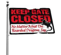 Decorazione per bar sportiva con scritta "Keep Gate Closed No Matter What the Bearded Dragons Say Flag Funny Dorm Decor Summer Decoration for Home (120 x 180 cm)