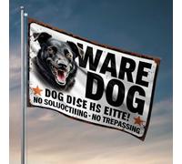 Decorazione per bar sportivo Beware Of The Dog: No Solleciting, No Trespassing Flag Outdoor Bar Decor Beer Decor (120 x 180 cm)
