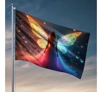 Decorazione per bar sportivo con ali di farfalla incantate: una magica bandiera fantasy per esterni, decorazione per bar (60 x 90 cm)