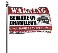 Decorazione per bar sportivo con scritta "Beware Of Chameleon", regalo per la camera dei ragazzi e adolescenti (60 x 90 cm)