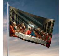 Decorazione per bar sportivo L'ultima cena: una bandiera di interpretazione moderna, decorazione per bar all'aperto (60 x 90 cm)