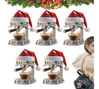 Decorazione per caffettiera, ornamento per macchina - 5X decorazioni natalizie acriliche per albero | Decorazione fattoria piatta 2D, ornamento da appendere per auto per gli amanti del caffè