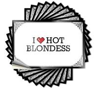 Decorazione per camera da letto dei ragazzi, decalcomania rimovibile con scritta "I Love Hot Blondess", facile da rimuovere con acqua, per matematica (12 x 18 cm)