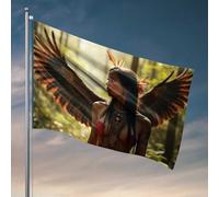 Decorazione per camera universitaria per ragazzi angelo nella foresta: un incontro mistico bandiera college dormitorio poster per ragazzi accessori piscina (30 x 45 cm)