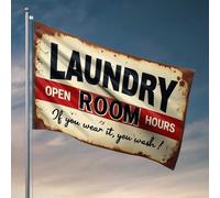 Decorazione per camera universitaria per ragazzi lavanderia orario: lavare quello che si indossa! Bandiera college dormitorio poster per ragazzi accessori piscina (60 x 90 cm)