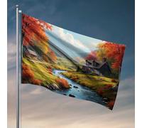 Decorazione per camera universitaria per ragazzi Serenità autunnale: una cabina accogliente nella valle bandiera college dormitorio poster per ragazzi accessori piscina (30 x 45 cm)