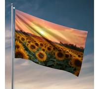 Decorazione per camera universitaria per ragazzi tramonto nel campo dei girasoli bandiere bandiera per uomo grotta ufficio decorazione per uomo (30 x 45 cm)